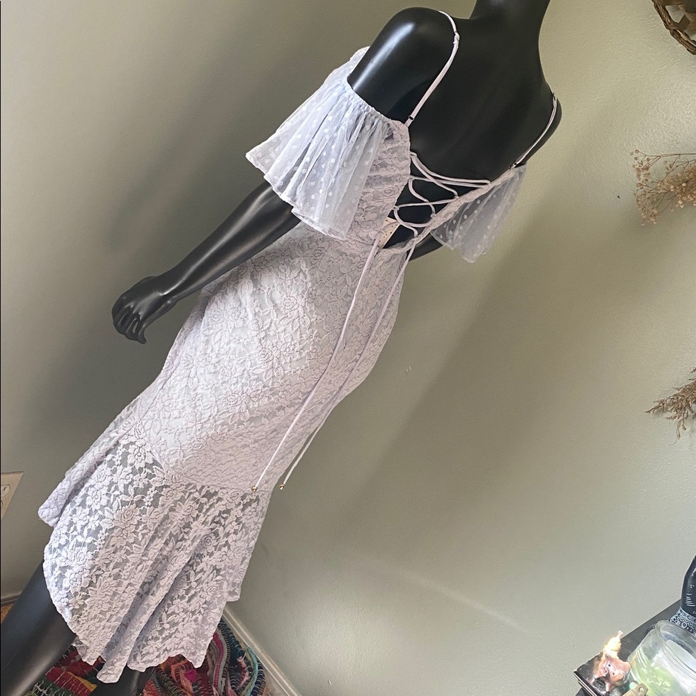 Angel Biba Mermaid Goddess Angel Like Light Baby Blue Lace Dress NWTs - Picture 8 of 16